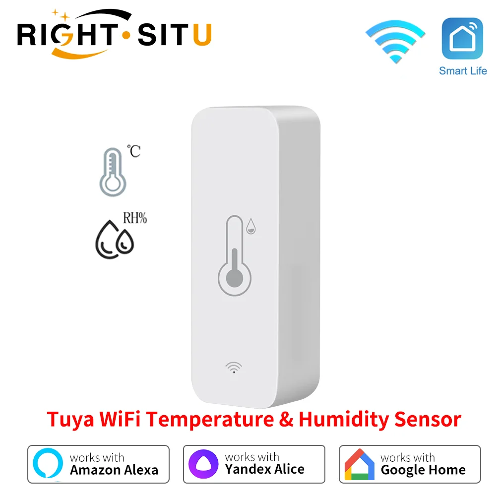 Tuya WiFi 온도 습도 센서 스마트 센서 APP 원격 제어 온도계 습도계 Yandex SmartLife Alexa와 함께 작동