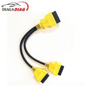 30cm 16Pin obd2 커넥터 케이블 남성 듀얼 여성 y 케이블 obdii 분배기 연장 케이블 1-2 자동차 진단 케이블