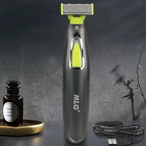MLG 남녀공용 전기면도기 휴대용 전신 트리머 USB T자형 칼날 면도기 수염 겨드랑이 세척 가능