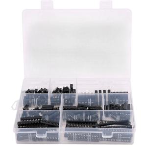 이중 행 DIP IC 소켓 솔더 어댑터 모음 키트, 8 가지 유형, 2.54mm 피치, 6 핀, 8 핀, 14 핀, 16 핀, 18 핀, 24 핀, 28 핀, 40 핀, 박스 당 122 개