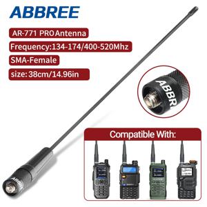 ABBREE AR-771 PRO 듀얼 밴드 SMA-여성형 안테나 무전기 휩 안테나 (UV-5R BF-888S UV 21 PRO 5RH Quansheng UV-K6 UV K5 호환)