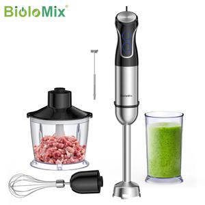 BioloMix 침수 핸드 믹서기, 1500W 믹서기, 304 스테인레스 스틸 블레이드, 푸드 프로세서, 스무디 퓨어 베이비 푸드, 5 인 1