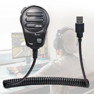 유로 트럭 시뮬레이터 2 용 QX-18 USB 핸드 헬드 스피커 마이크, PTT 지지대 USB 장치, 마이크 거치대 키보드 사용자 정의