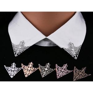 남녀공용 삼각형 칼라 핀 액세서리, 유럽 및 미국 복고풍 패턴, 패션 크라운 칼라 코너 배지
