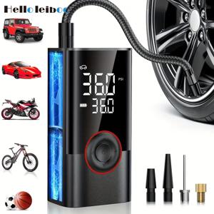 LEIBOO 150PSI 스마트 공기 펌프 타이어 팽창기 자동차 자전거 오토바이 공에 대 한 디지털 압력 게이지와 휴대용 공기 압축기
