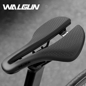 Walgun Hollow 자전거 안장 PU 방수 공기 역학 자전거 쿠션 충격 흡수 사이클링 시트 MTB 도로 자전거 시트 액세서리
