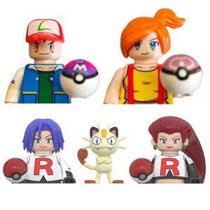 포켓몬 트레이너 피카추 리자몽 빌딩 블록 Ash Ketchum Misty Serena 미니 액션 피규어 완구