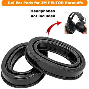 3M PELTOR 귀마개용 젤 이어 패드, 개인 보호 장비, 편안한 교체용 귀마개 쿠션, 검정색