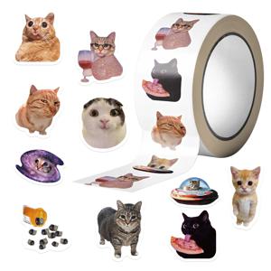 50-500pcs 귀여운 만화 고양이 동물 스티커 장식 보상 DIY 스티커 스크랩북 스케이트 보드 씰링 라벨 편지지 선물