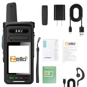 4G 젤로 무전기 네트워크 라디오 - 안드로이드 8.1, 무제한 거리, GPS, 와이파이 및 블루투스, 리얼PTT 및 SIM 카드 지원