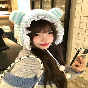 귀여운 곰 귀 머리띠 플러시 귀마개 여성용 겨울 방한 따뜻한 귀 덮개 사이클링 동결 방지 귀 따뜻하게 유지하는 장치 귀 보호