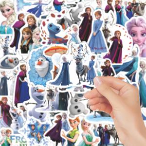 55PCS 만화 디즈니 겨울왕국 그래피티 스티커 DIY 장식 PVC 방수 스케이트보드 노트북 그래피티 장난감 선물