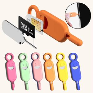 2 in 1 SIM 카드 제거 핀 (보호 케이스 포함, 분실 방지) 휴대폰 SIM 카드 보관 케이스 트레이 이젝터 니들 오프너