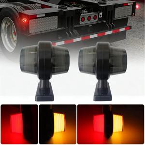 2개입 아웃라인 램프 트럭 트레일러 LED 사이드 마커 라이트 12V 24V 양면 적색 황색 표시등 방향 지시등 (트럭용)