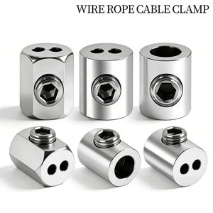 2/3/4mm 스틸 와이어 로프 케이블 클램프 금속 고정 클립 빌보드 걸이 조명 고정 하드웨어 액세서리 10/20/50pcs