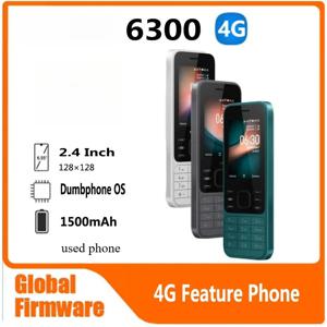 핀란드산 6300 4G 휴대폰 피처폰 듀얼심 KaiOS 와이파이 다국어 지원 2.4인치 FM 라디오 블루투스 중고폰