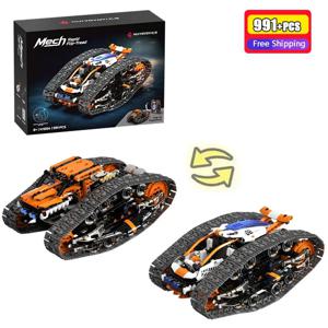 991PCS 시티 테크니컬 RC카 조립 블록 APP 프로그래밍 가능 오프로드 자동차 양면 스턴트 브릭 교육용 장난감 선물