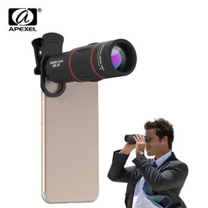 APEXEL 휴대폰 카메라 렌즈, 아이폰 삼성 안드로이드 ios 스마트폰용, 18X 망원 렌즈, 18x25 단안