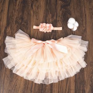 아기 소녀 Tulle 투투 Bloomers 유아 신생아 기저귀 커버 2pcs 짧은 스커트 + 머리띠 세트 소녀 스커트 레인보우 베이비 스커트