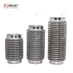 EPLUS 자동차 배기 튜브 텔레스코픽 유연한 연결 스틸 메쉬 벨로우즈 스테인레스 스틸 머플러 파이프 커넥터 용접 유니버설