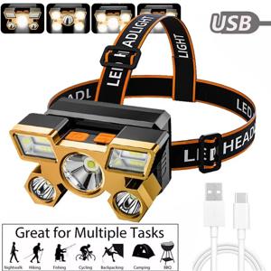 낚시를위한 강력한 충전식 헤드 손전등 Led 전조등 Nitecore 캠핑 헤드 라이트 사냥 토치 하이킹 프론트 랜턴