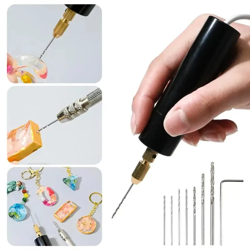 휴대용 미니 전동 드릴 DIY 전기 USB 전동 드릴 도구 에폭시 레진 쥬얼리 제작 목공예 조각 펜 도구