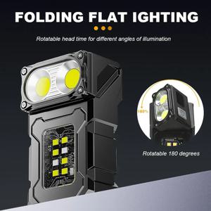 미니 USB 충전식 LED 손전등 휴대용 자석 작업등 초강력 COB 토치 야외 캠핑 비상용 랜턴