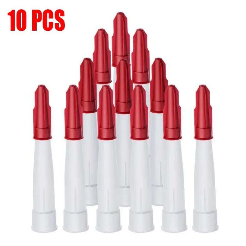 10Pcs 예비 실리콘 노즐 실란트 도구 키트 재밀봉 가능한 마스틱 카트리지 예비 노즐 코킹 파이프용 나사 커버