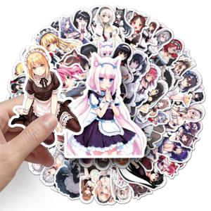 10/30/50pcs Kawaii 애니메이션 메이드 드레싱 소녀 스티커 귀여운 만화 데칼 DIY 노트북 스케이트 보드 전화 케이스 방수 스티커 장난감