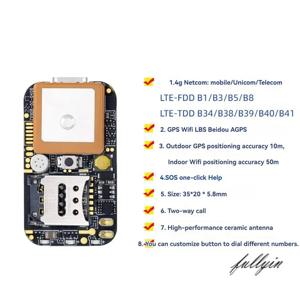 [3.7V 배터리 전용] ZX908 미니 4G GPS 트래커 PCBA 보드, 차량/사람 위치 추적기, WiFi 베이더우, 납땜 필요, USB 전원 없음