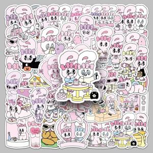 50PCS 에스더 버니 스티커 만화 PVC 데칼 장난감 DIY 장식 방수 스케이트보드 여행가방 전화기 냉장고 자동차 선물