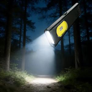 USB C 충전식 LED 손전등 600Lm 미니 자기 방수 COB 작업 조명 키 체인 포켓 랜턴 캠피용 휴대용 토치