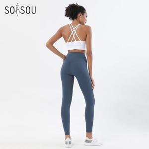 SOISOU 나일론 요가 세트, 여성용 운동복, 체육관 피트니스 세트, 레깅스 스포츠 브라, 통기성 스포츠웨어, 여성 의류, 2 피스