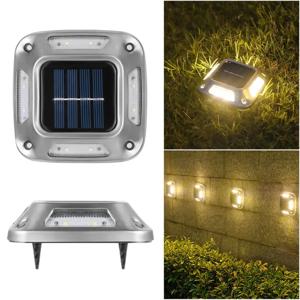 1PCS 8 LED 태양광 지상등 태양광 방수 따뜻한 빛 태양광 정원등 야외 마당 진입로 표시등