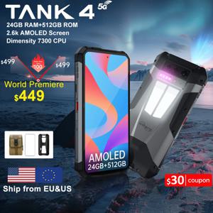 유니허츠 by 8849 탱크 4 5G 폰 내장 720P 프로젝터 11600mAh 24GB 512GB 디멘시티 7300 2.6k AMOLED 120Hz Wifi 6 IP68/IP69K