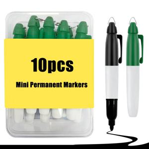 10팩 미니 영구 마커 - 골프 액세서리, 사무실, 미술 및 야외용 빠른 건조 미세 팁 잉크 펜