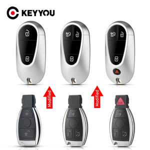KEYYOU 개조 차량 리모컨 키 쉘 메르세데스 벤츠 W203 W204 W205 W210 W211 W212 W221 A B C E S 클래스 BGA & NEC 케이스 카드용