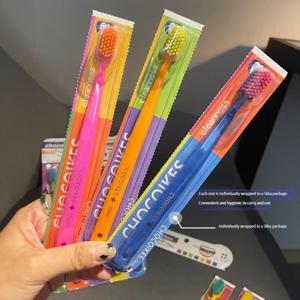 5 Pcs 스위스 칫솔 다채로운 캔디 컬러의 부드러운 강모 칫솔 숙박 시설 남성 여성을위한 커플 케어 칫솔