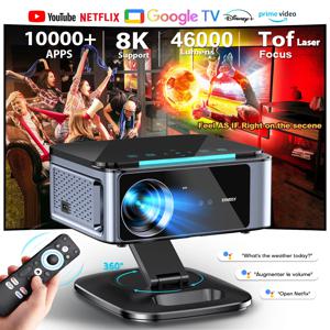 XIWBSY 4K 울트라 HD 프로젝터 46000루멘 홈시어터 구글 TV 스마트 프로젝터 TOF 레이저 포커스 프로젝터 주광 프로젝터