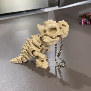 3D 프린팅된 티라노사우루스 렉스 골격 모형 – 회전 가능한 관절, 장식 및 피젯 토이, 어린이 생일 선물용 공룡 장난감, 열쇠고리