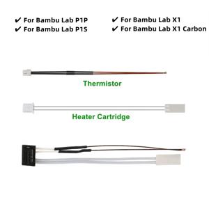 Bambu Lab Hotend v2.0 V3.0 키트 X1c P1P 서미스터 및 세라믹 히터 플레이트 핫 엔드 V3 히터 카트리지 24V 50W 3D 프린터 부품