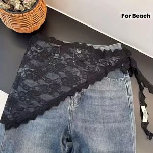 봄과 여름 레이스 메쉬 삼각형 헤드스카프 헤어 액세서리, 빈티지 벨트 레이어드 앞치마 드레스업 액세서리, 패셔너블하고 스타일리쉬, 히피 귀여운, 다기능, 휴가, 해변, 파티, 결혼식, 할로윈, 크리스마스 선물, 추수감사절, 새해 선물, 봄, 여름, 가을, 겨울, 발렌타인데이 선물, 성 패트릭의 날, 어머니의 날, 개학 시즌, 부활절에 적합