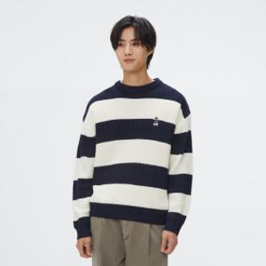 (우디) 스트라이프 라운드넥 스웨터_SPKWF11C51 스파오 스프링세일