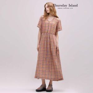 Thursday Island 체크 셔링 롱원피스(T244MOP241W)