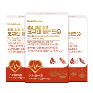 혈당 혈행 혈압 코큐텐 블러드Q 코엔자임Q10 바나바잎 추출물 은행잎 추출물 특가 2박스 + 1박스