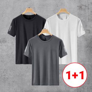 1+1 남성 아이스 쿨링 기능성 라운드 반팔티 여름 운동 티 /인기템 놓치면 후회 세일중