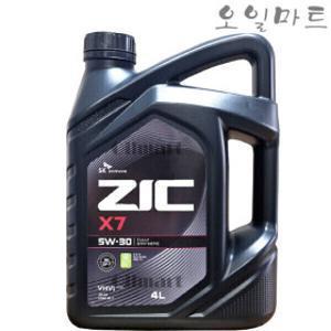 오일마트 SK 지크 ZIC X7 5W30 4L 합성 엔진오일 최신 SQ 등급으로 업그레이드
