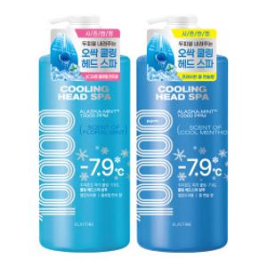 엘라스틴 쿨링 헤드 스파 샴푸 1000ml 2개 (쿨멘솔+플로럴민트)