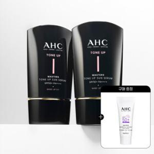 AHC 메이크업핏 마스터즈 톤업 선세럼 50ml 2개+(증정)워터풀 선크림 7ml 1개