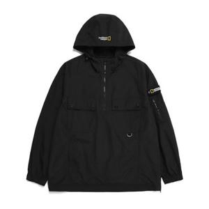 내셔널지오그래픽 N231UFT031 오리타 우븐 아웃포켓 트레이닝 후디 아노락 점퍼 CARBON BLACK